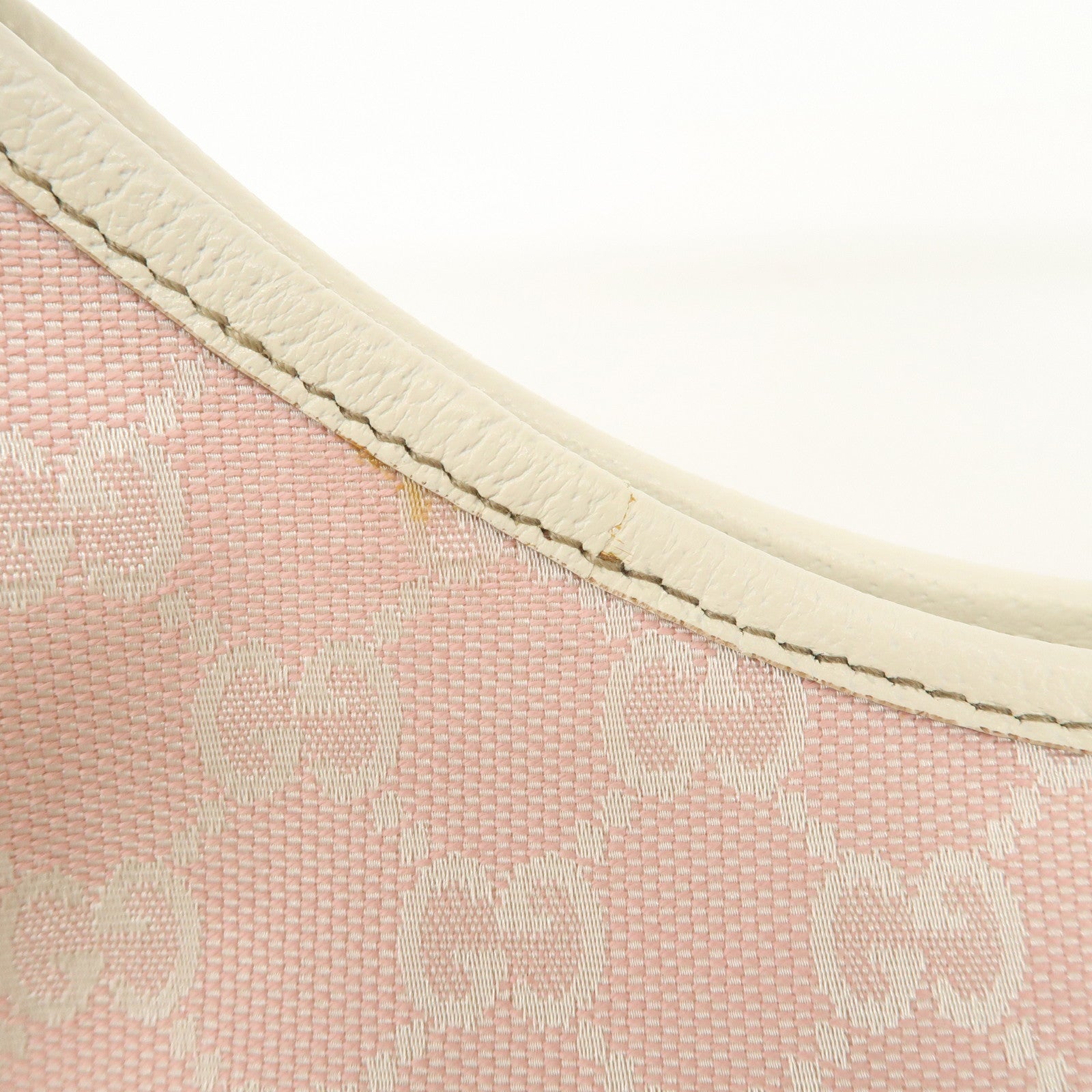 GUCCI Abbey GG Canvas Leather Shoulder Bag Ivory Pink 130738 Used