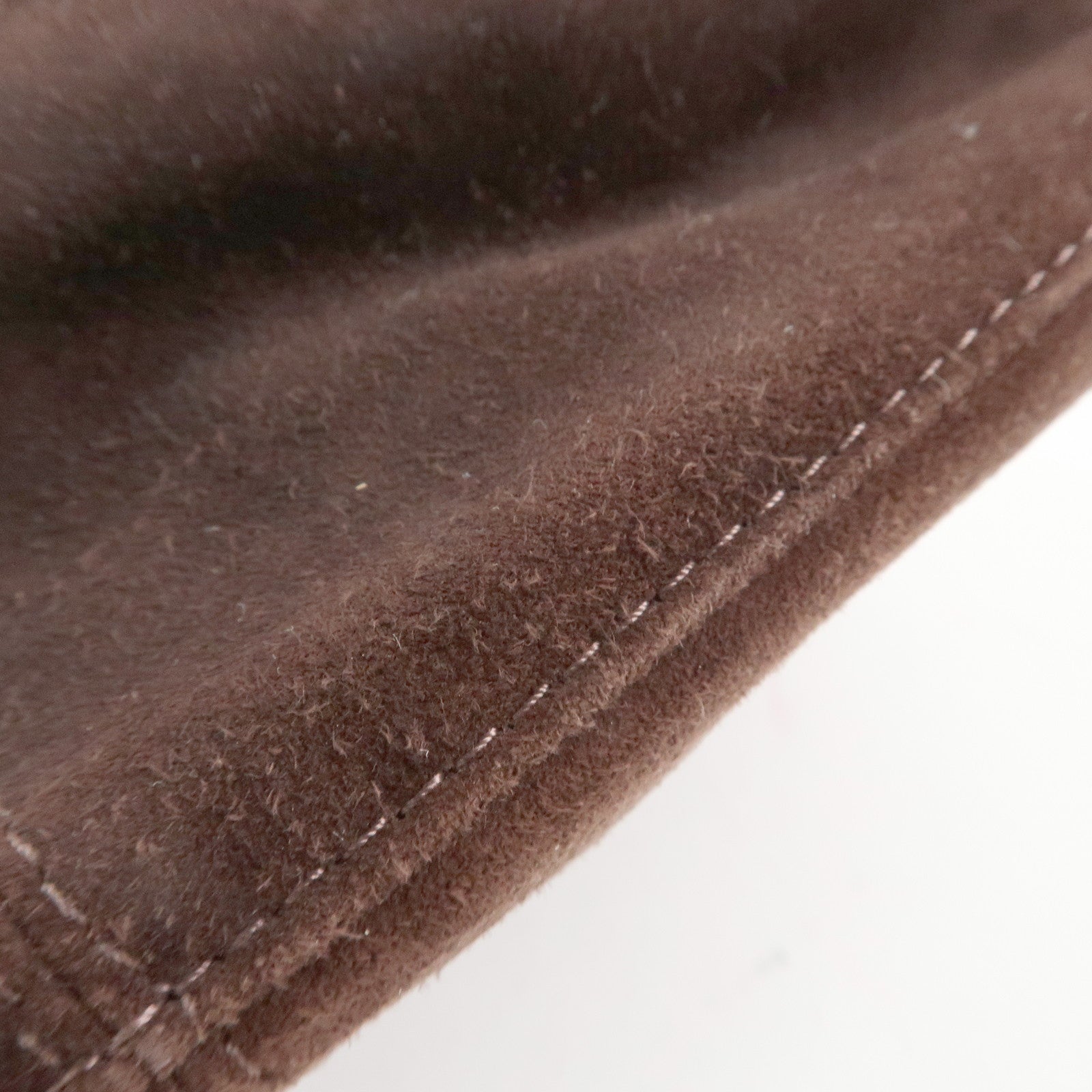 FENDI Suede Leather Shoulder Bag Dark Brown 26722 Used