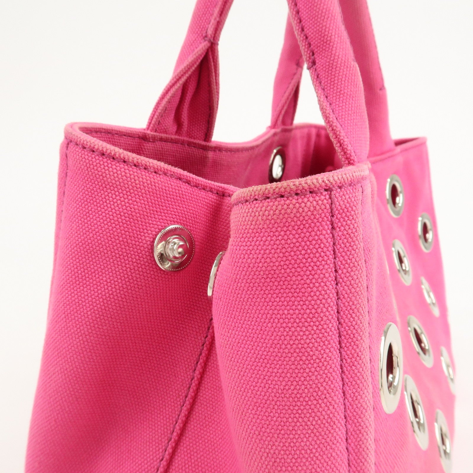 PRADA Canapa Mini Canvas 2Way Bag Hand Bag Pink 1BG439