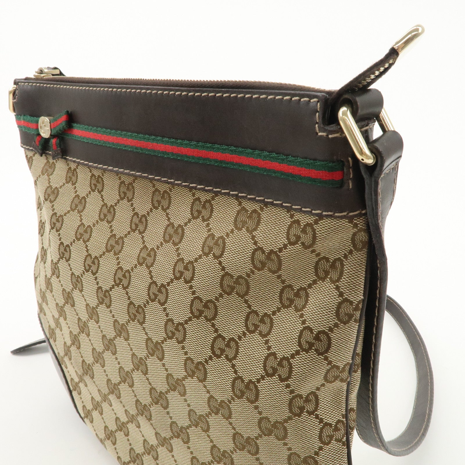 GUCCI Sherry Princy GG Canvas Leather Shoulder Bag 257065