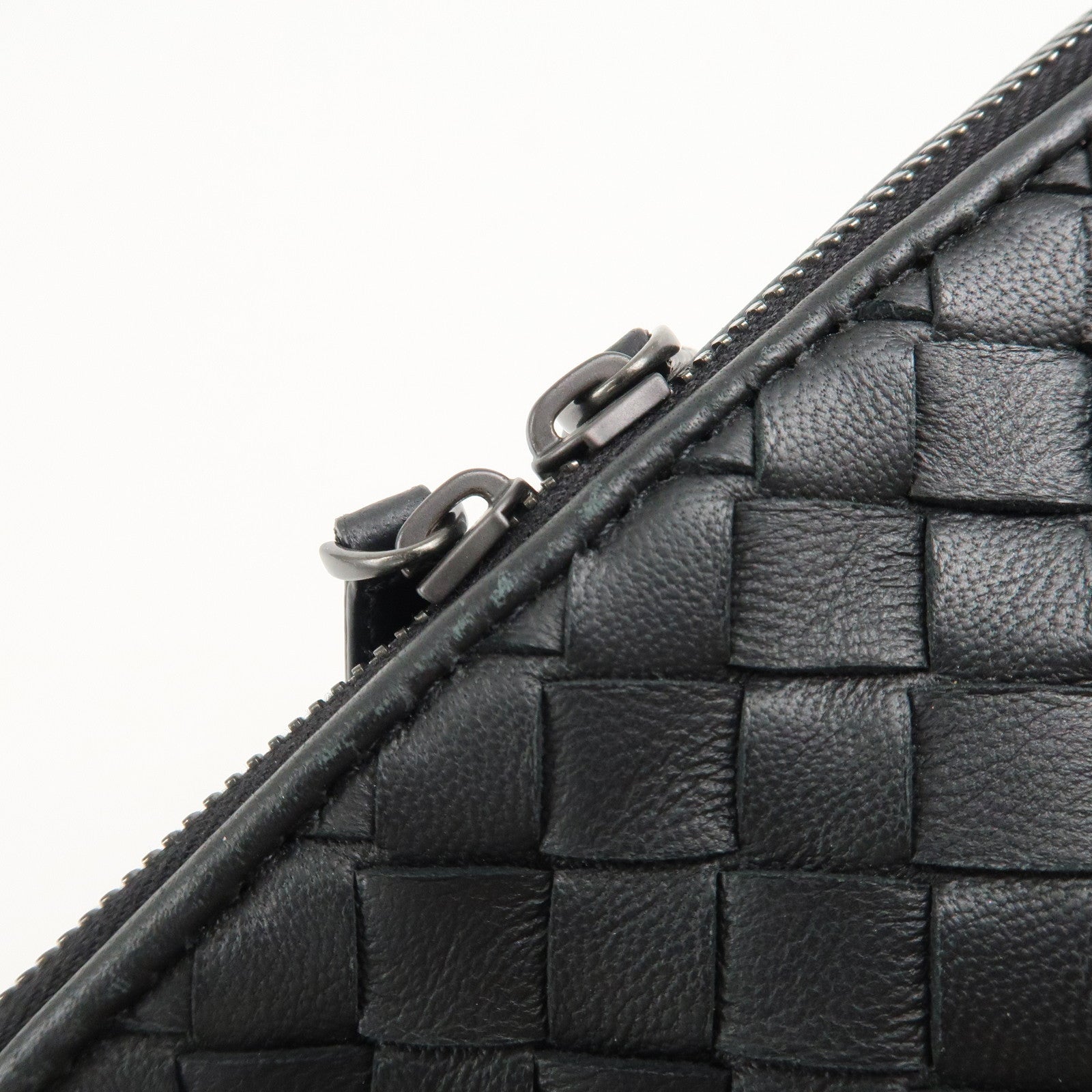 BOTTEGA VENETA Intrecciato Leather Pouch Cosmetic Pouch Black