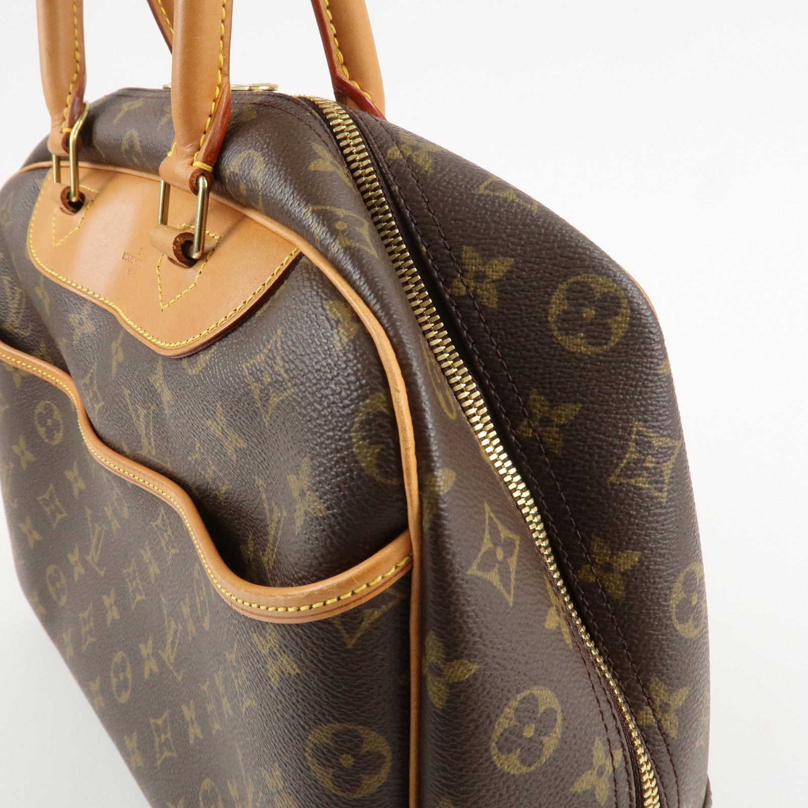 Louis Vuitton Monogram Deauville Hand Bag Brown M47270 Used