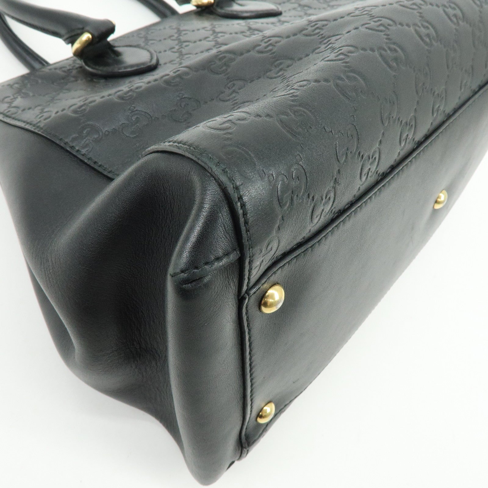 GUCCI Guccissima Leather 2Way Bag Hand Shoulder Bag Black 453704