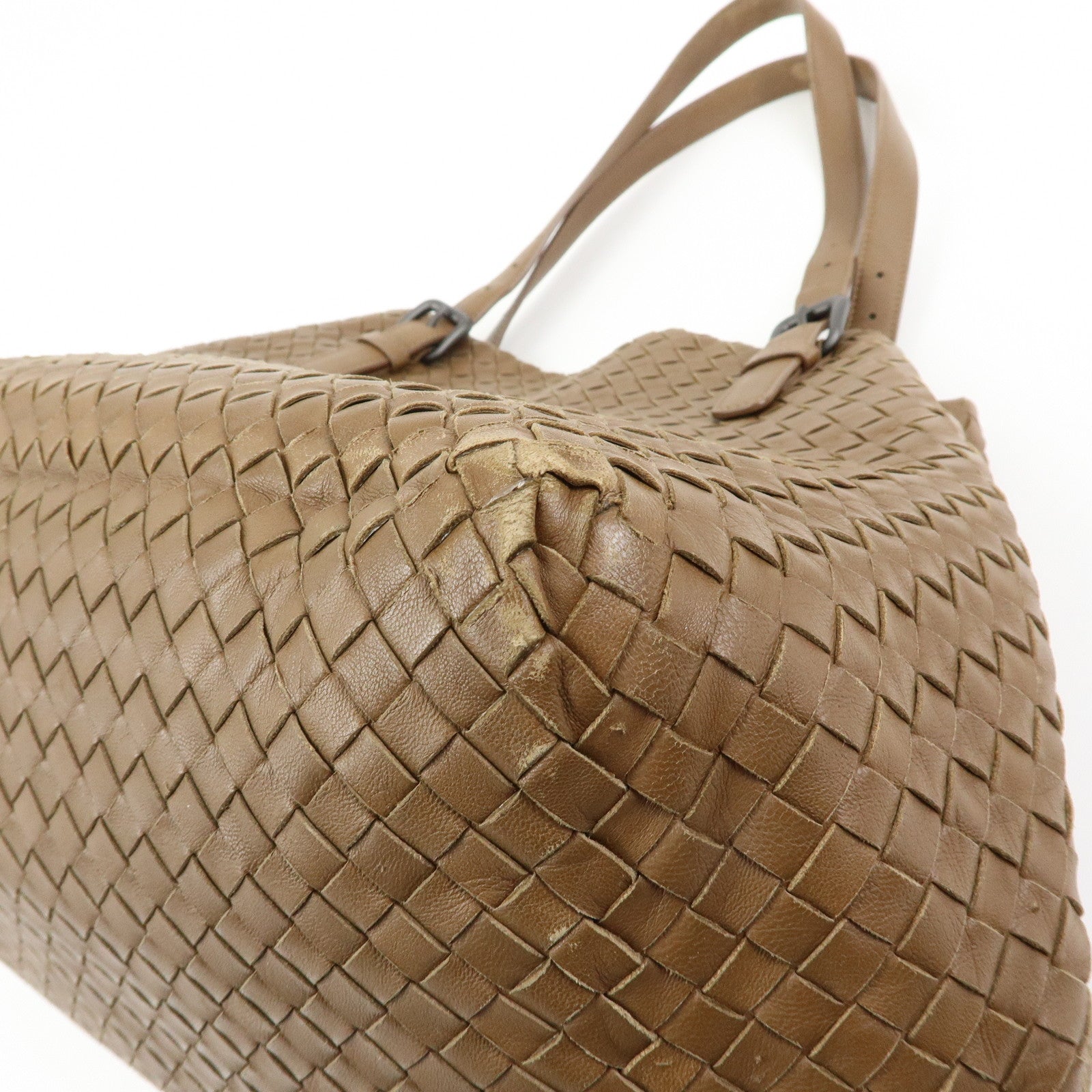 BOTTEGA VENETA Cesta Intrecciato Leather Shoulder Tote Bag Brown