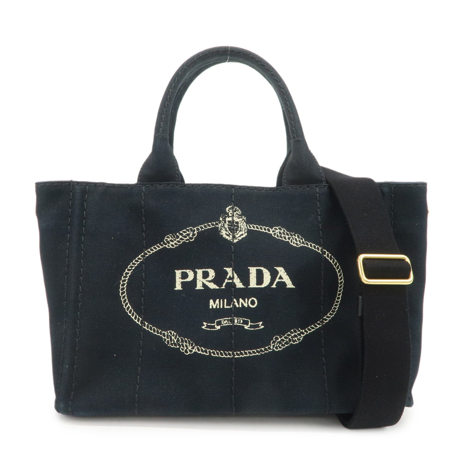 PRADA Logo Canapa Mini Canvas 2Way Bag Hand Bag Shoulder Bag 1BG439