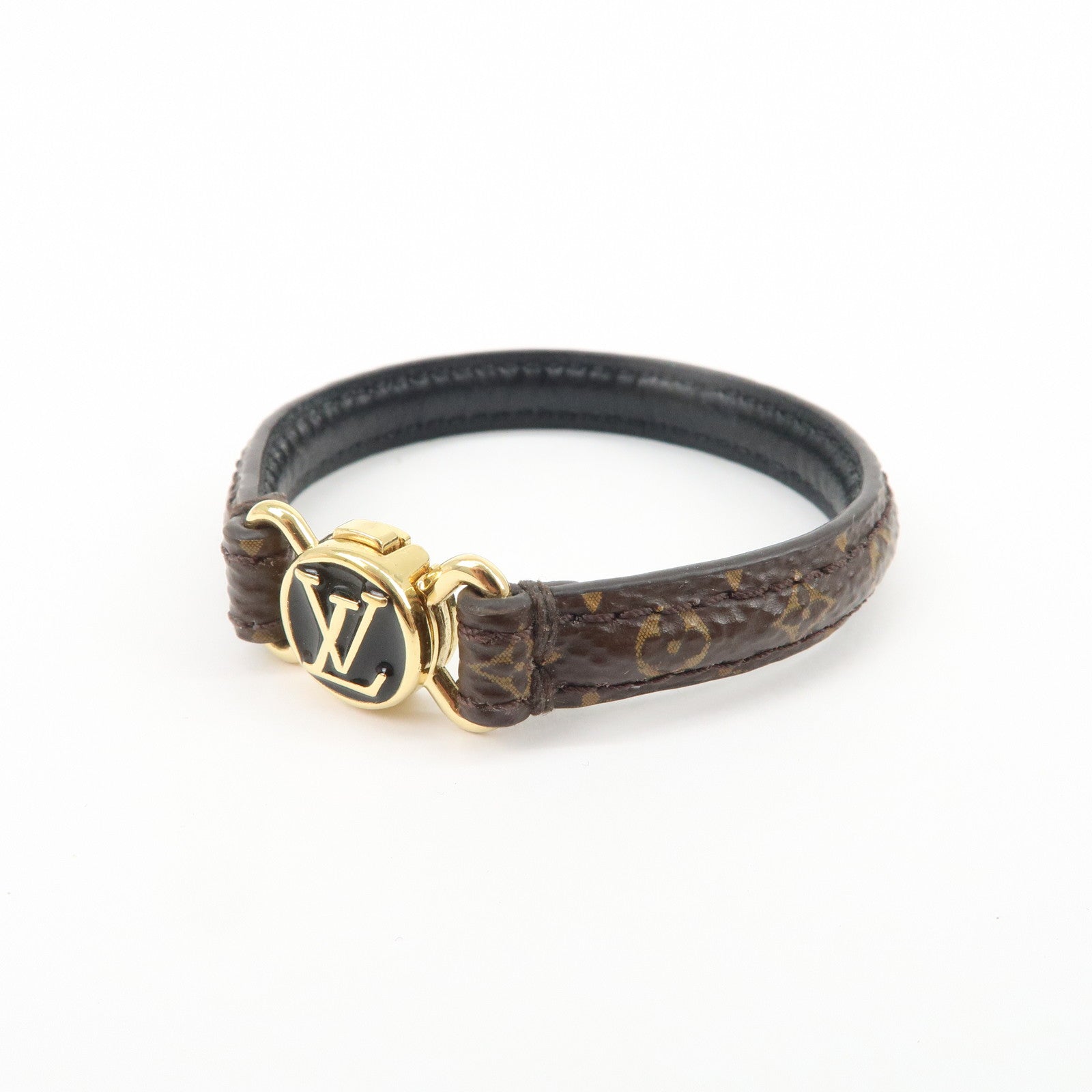 Louis Vuitton Monogram LV Click It Canvas Bracelet Brown M8026