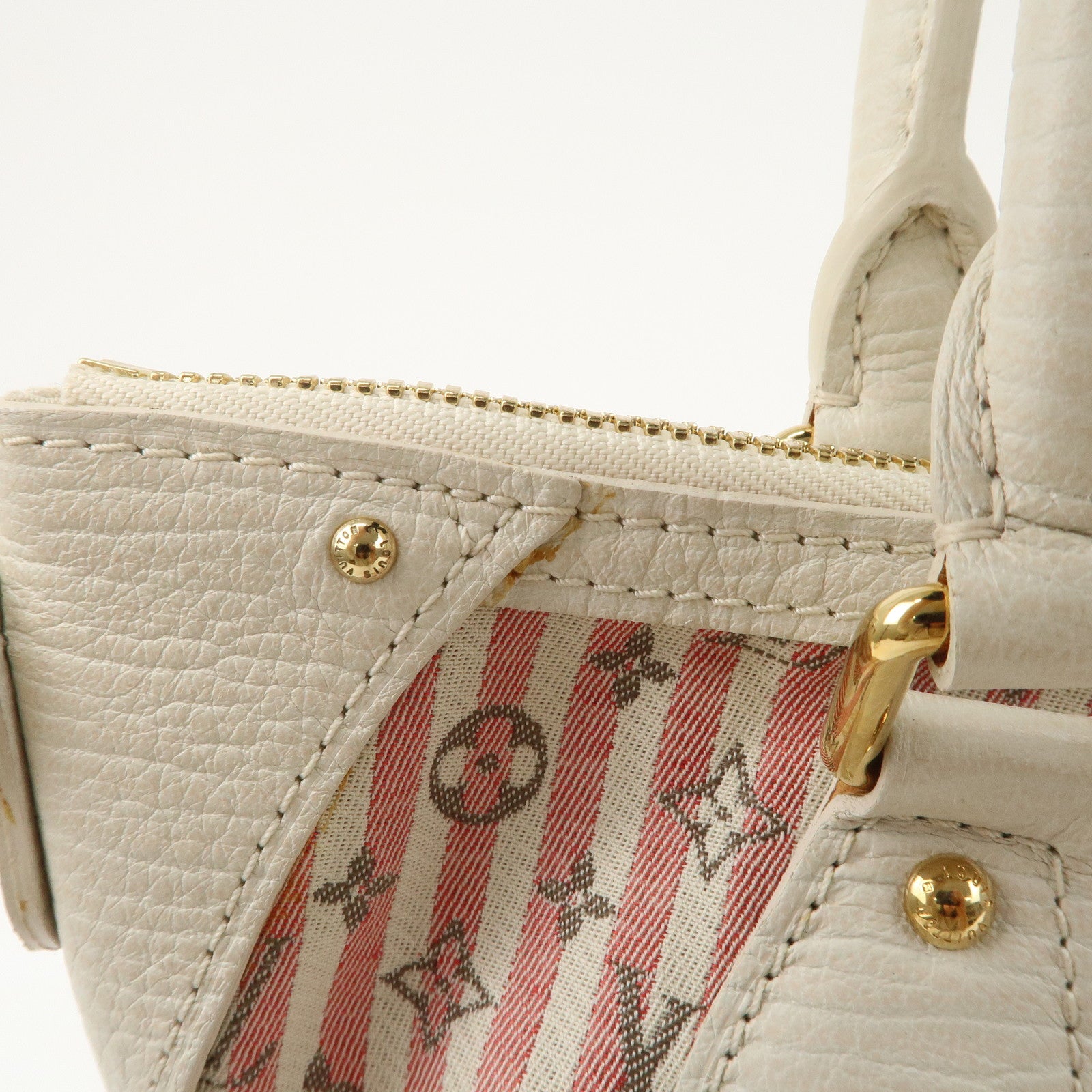 Louis Vuitton Monogram Mini Lin Marina PM 2Way Bag Pink M95495 Used