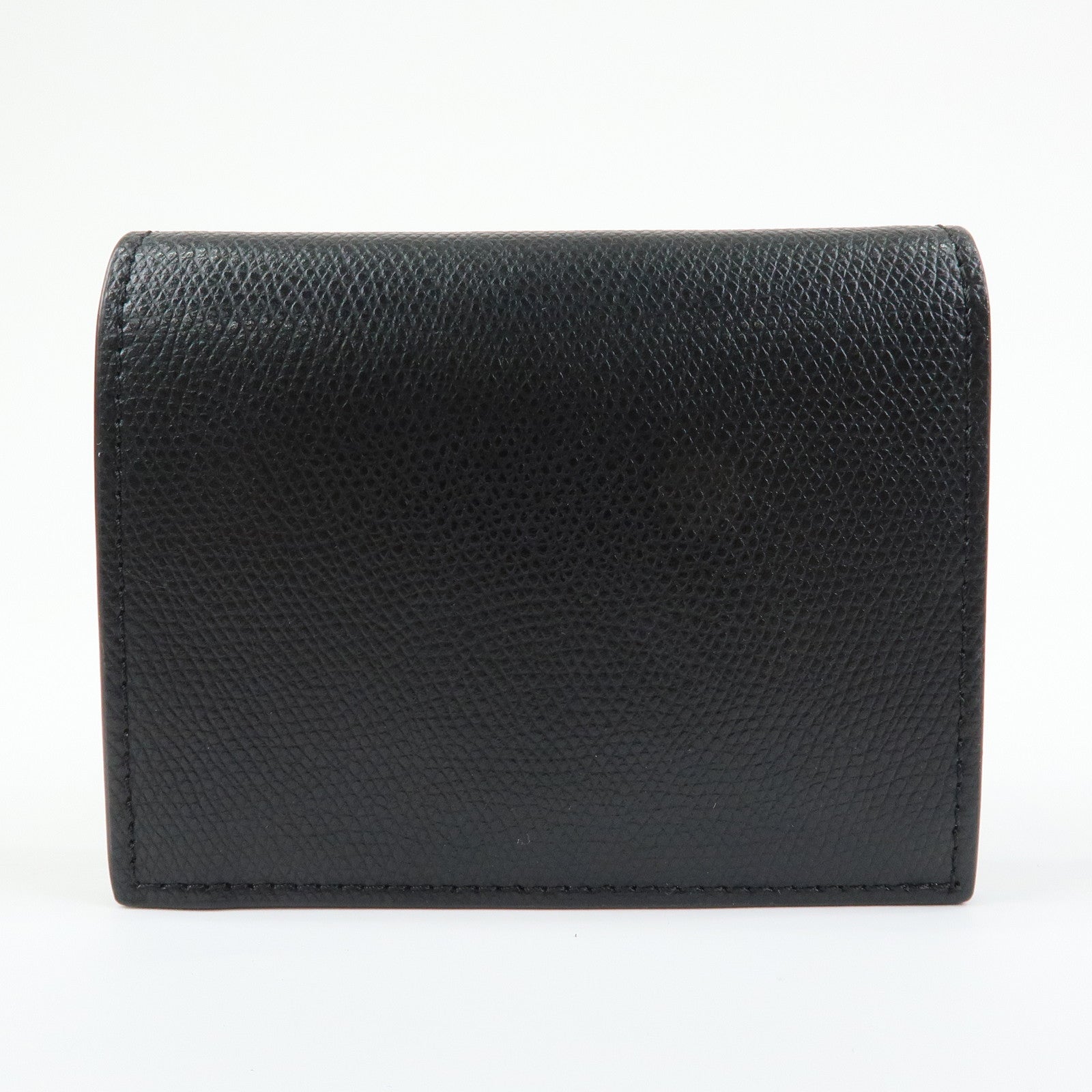 FENDI F IS FENDI Leather Bi-fold Compact Wallet Black 8M0387