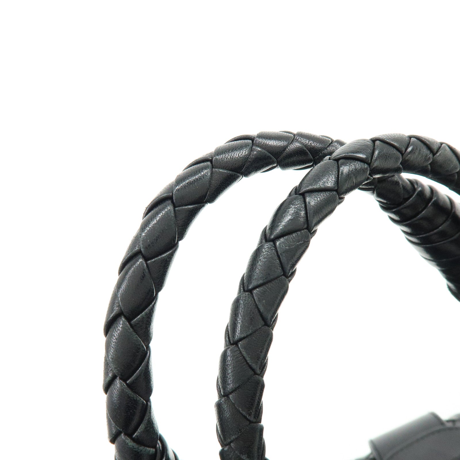 BOTTEGA VENETA  Intrecciato Leather Hand Bag Black 113087