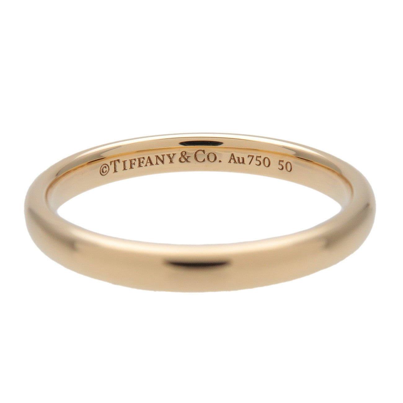Tiffany & Co Classic Band Ring K18 #50 750YG Yellow Gold US5.5