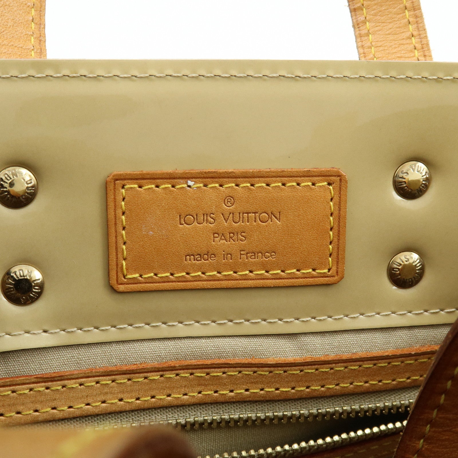 Louis Vuitton Monogram Vernis Reade PM Hand Bag Beige M91144