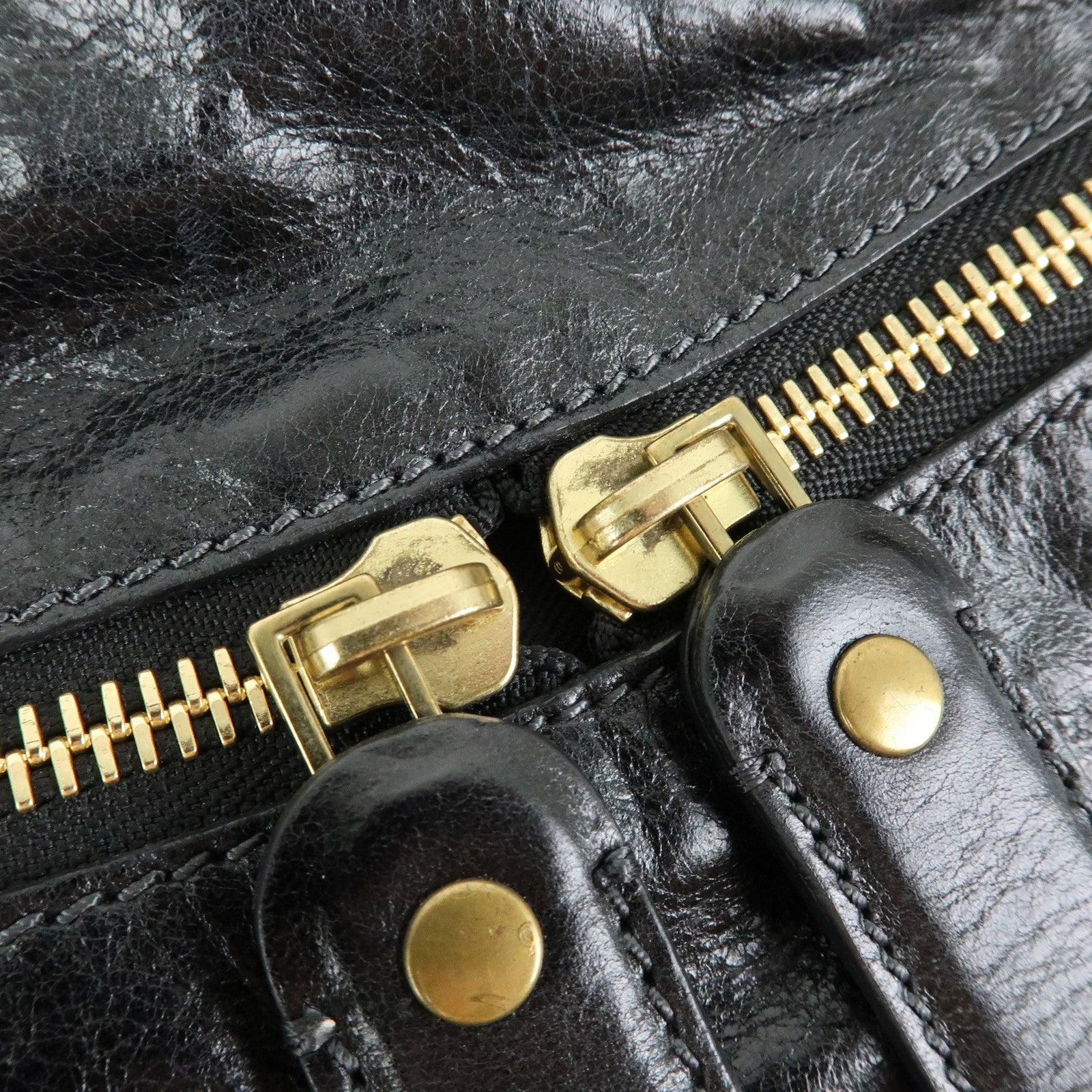 Chloe Bay Leather Hand Bag Tote Bag Black