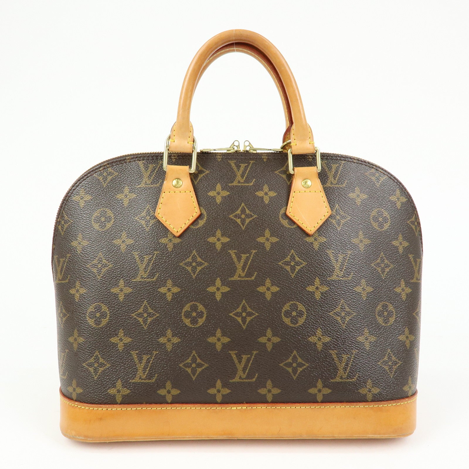 Louis Vuitton Monogram Canvas Leather Alma PM Hand Bag Brown M51130