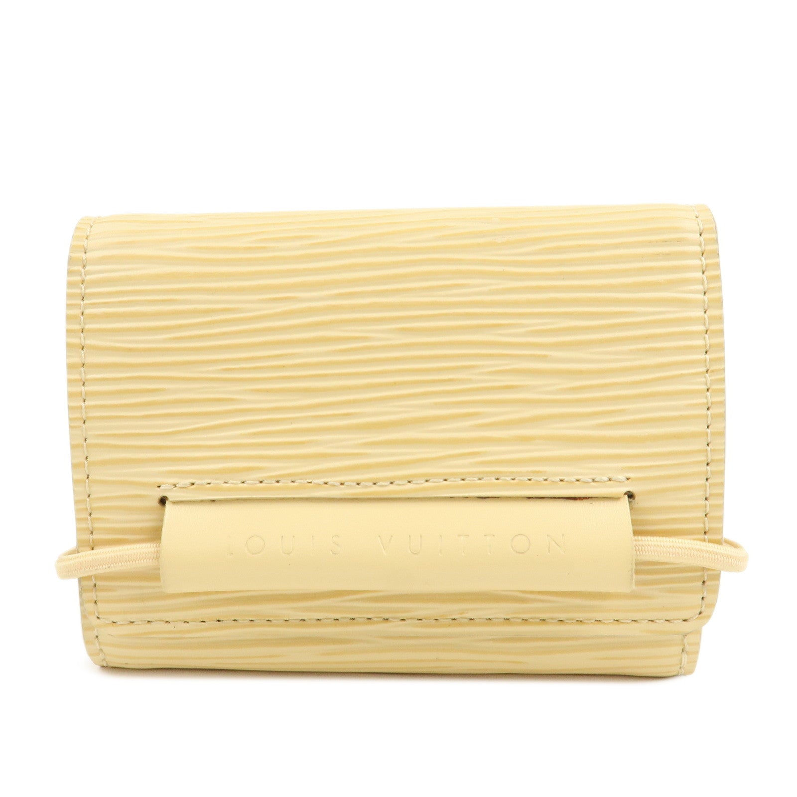 Louis Vuitton Epi Portefeuille Elastic Coin Purse Vanilla M6346A