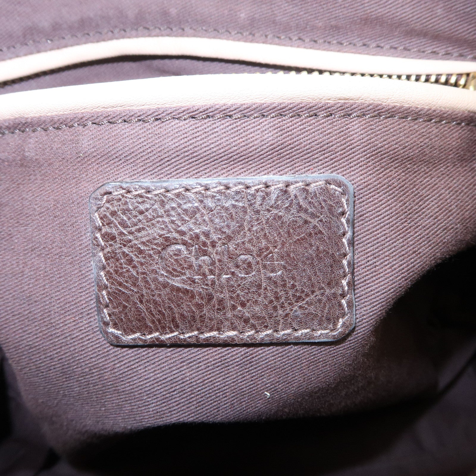 Chloe Paraty Leather 2Way Bag Hand Bag Shoulder Bag Dark Brown