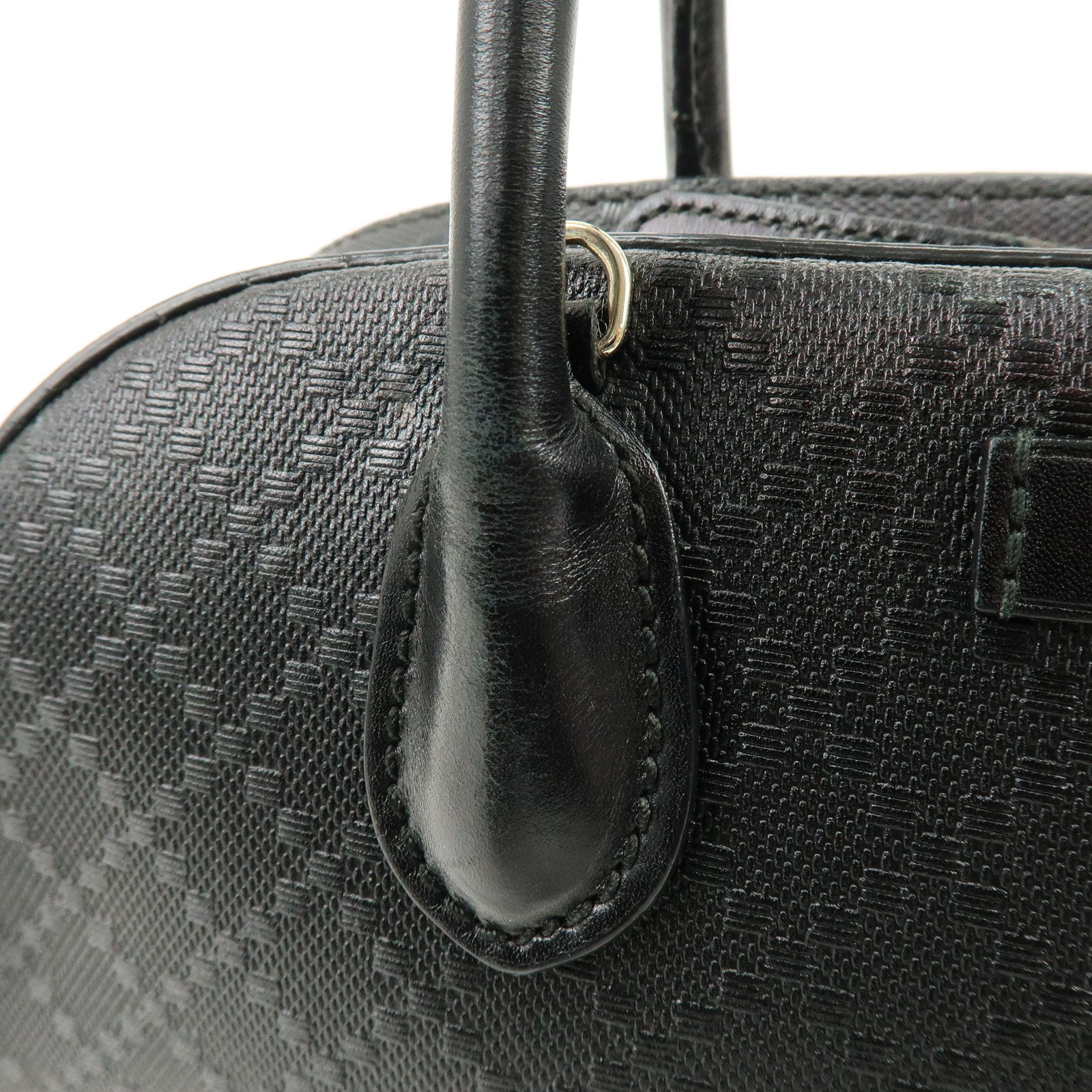 GUCCI Diamante Leather 2Way Bag Hand Bag Shoulder Bag Black 354224