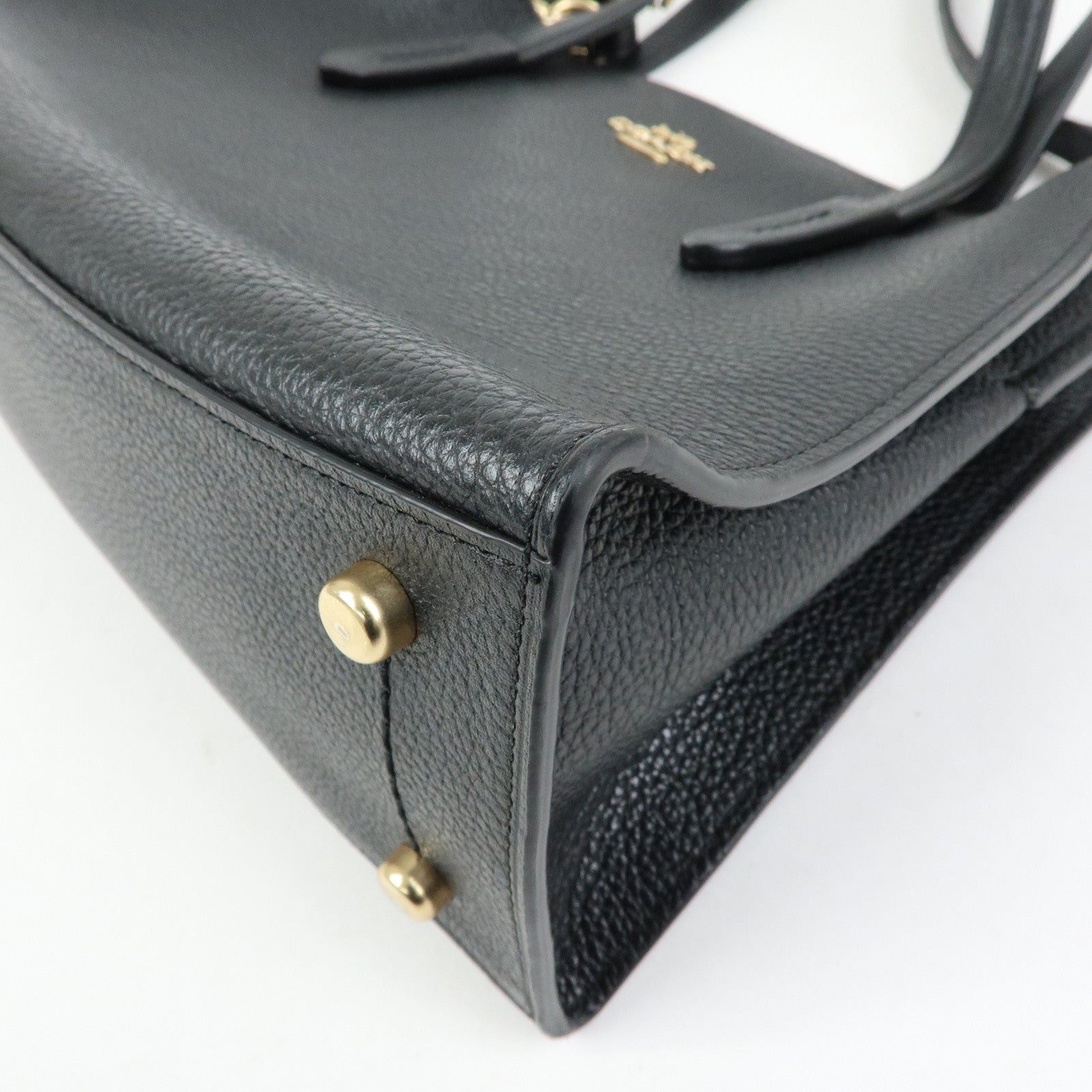 COACH Charlie Carryall 28 Leather 2Way Shoulder Bag Hand Bag Black