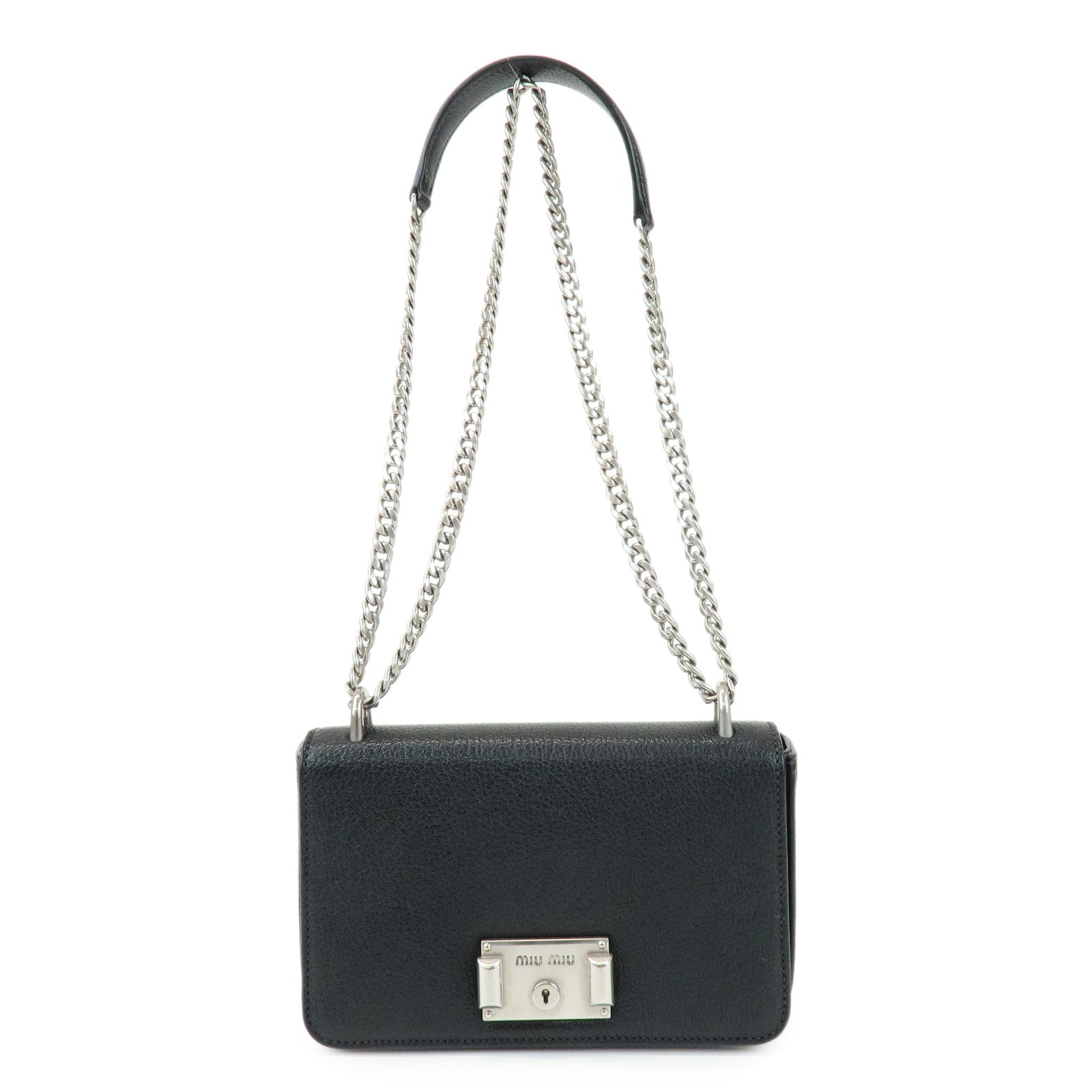 MIU MIU Chain Shoulder Bag Crossbody Bag Black 5BD153