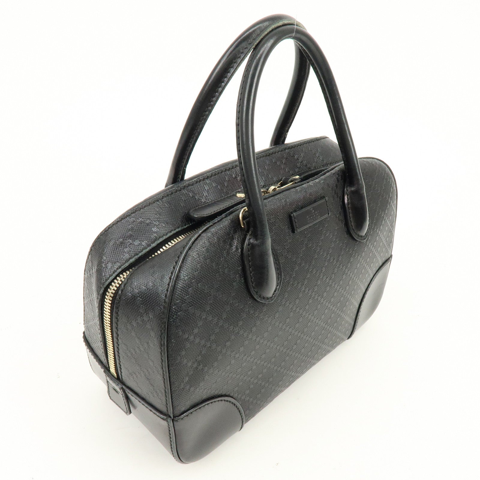 GUCCI Diamante Leather 2Way Bag Hand Bag Shoulder Bag Black 354224