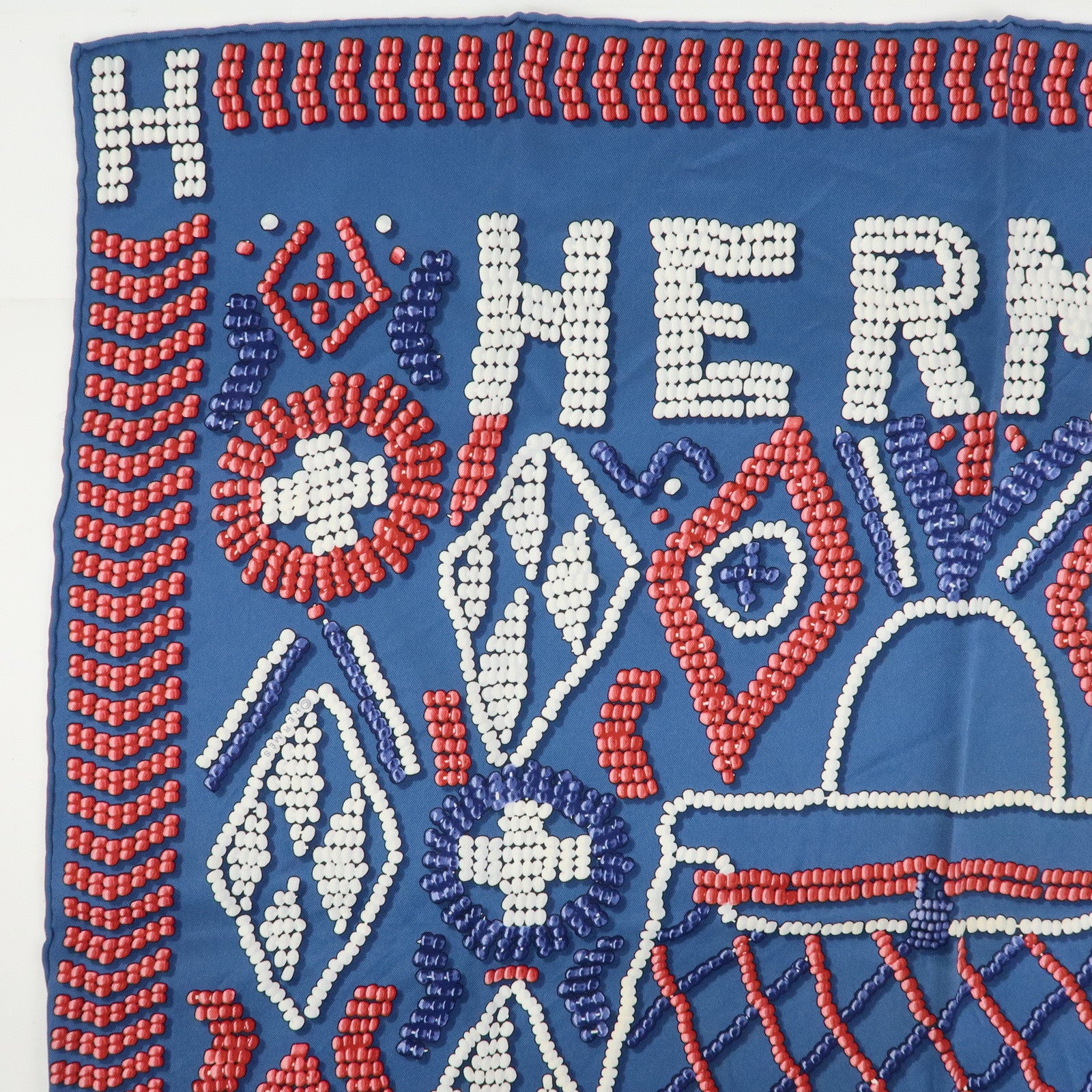 HERMES Carre 65 Set of 2 Silk 100% Scarf Black Purple Blue