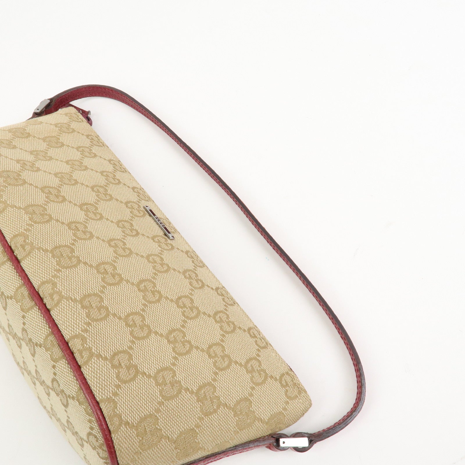 GUCCI Boat Bag GG Canvas Leather Hand Bag Light Brown 07198
