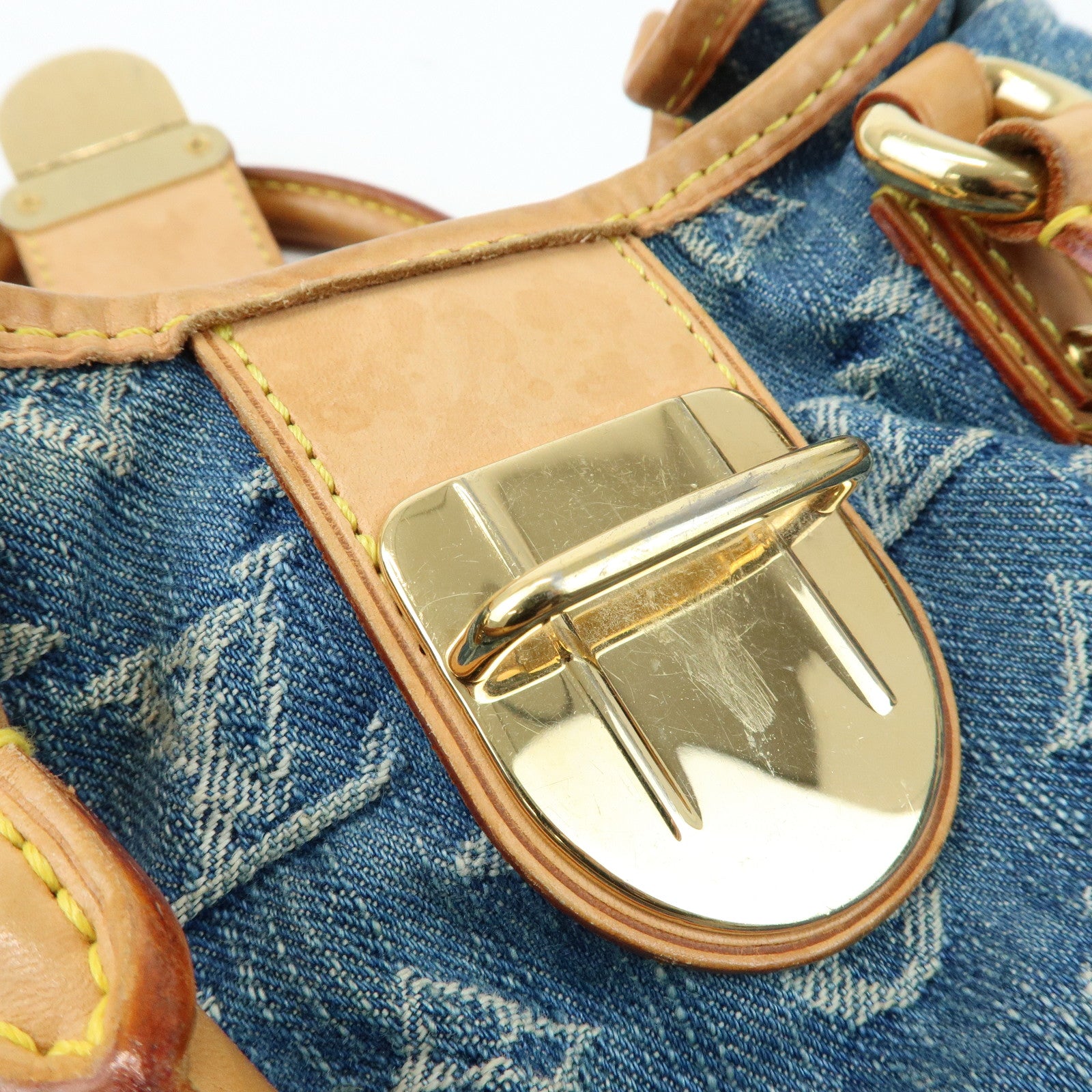 Louis Vuitton Monogram Denim Pleaty Mini Hand Bag Blue M95020