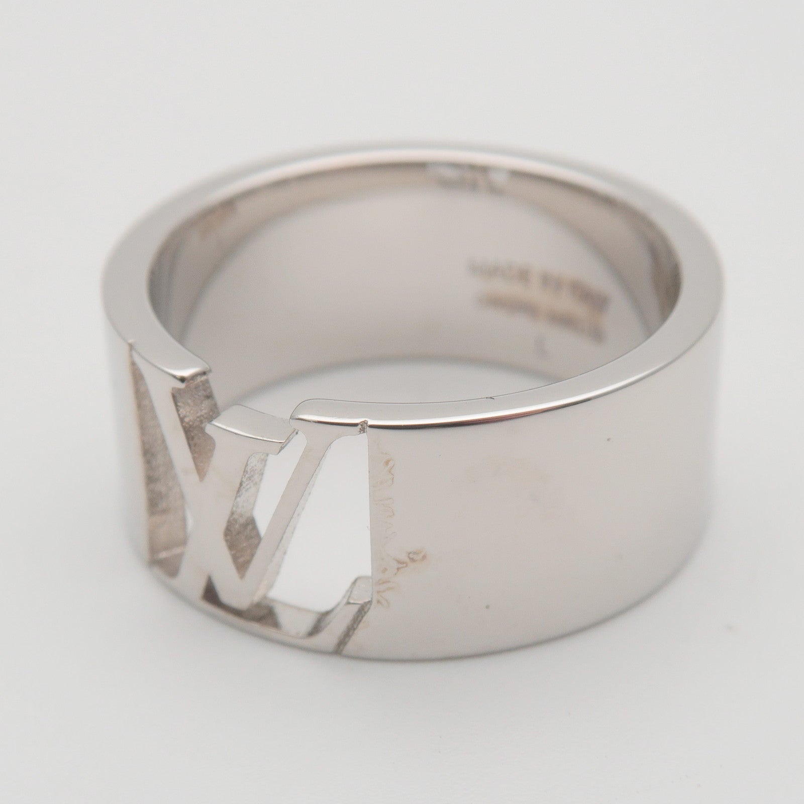 Louis Vuitton Bague Signature Ring L US10.5 Metal Silver M80181