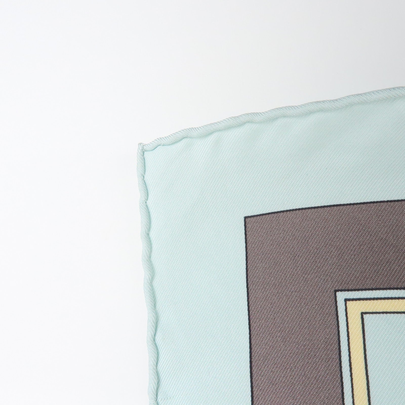 HERMES Carre 90 Silk 100% Scarf CROWN Sky Blue White