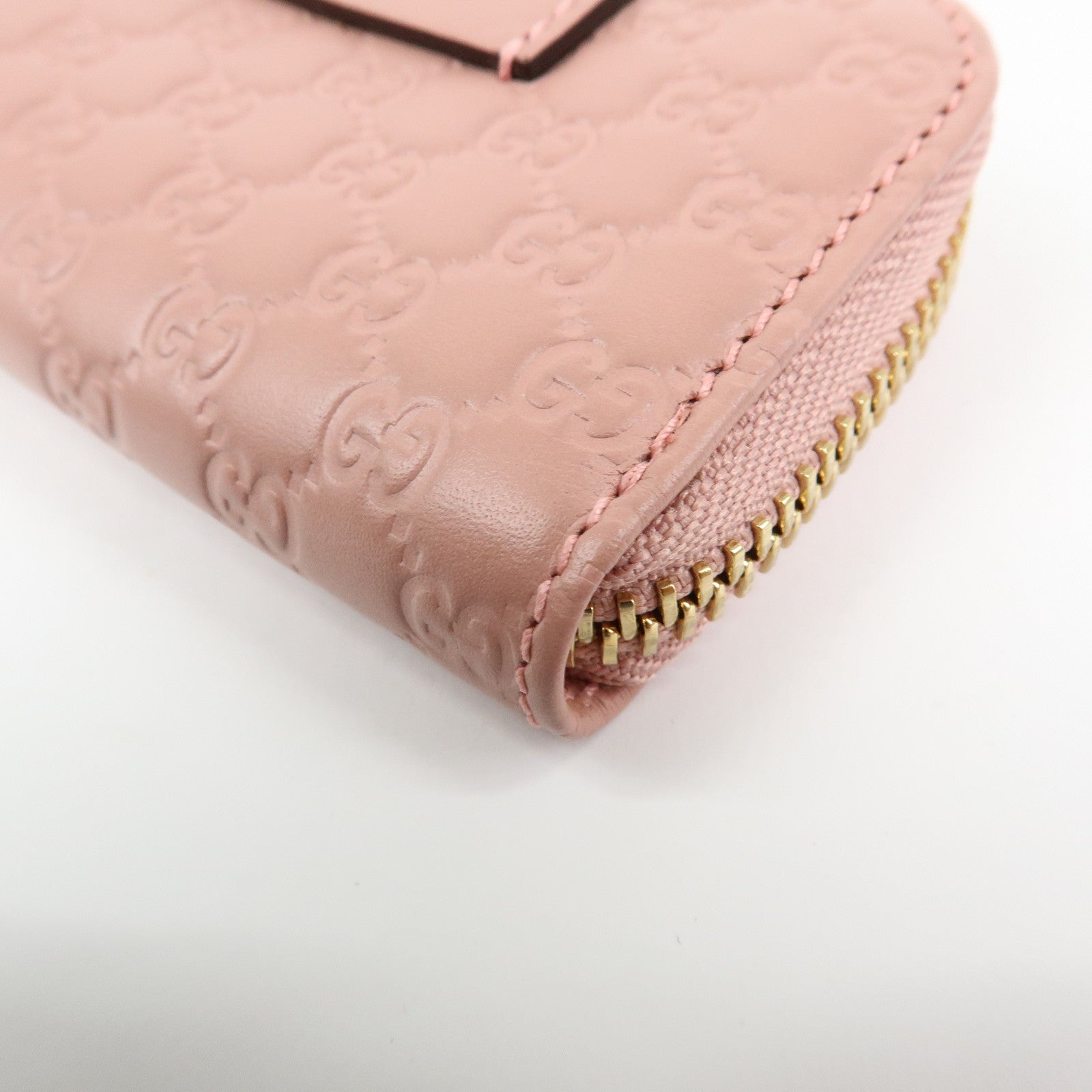 GUCCI Microguccissima Leather Coin Case Coin Purse Pink 449896