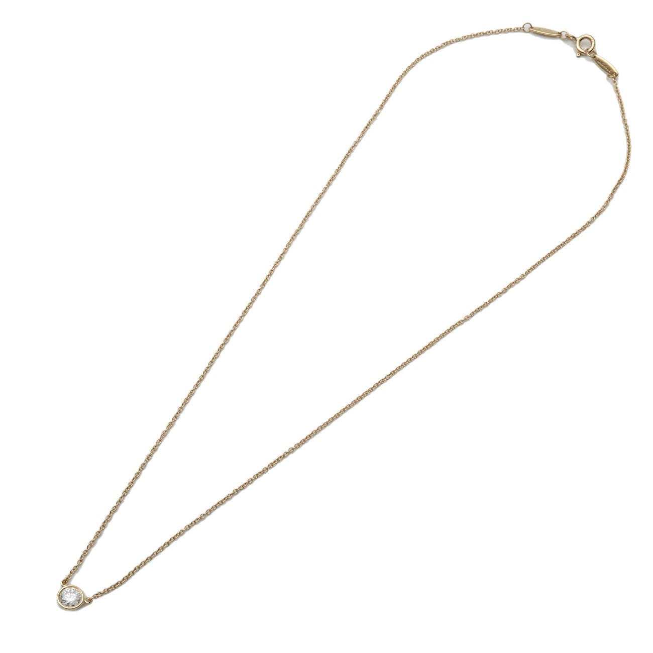 Tiffany & Co By The Yard 1P Diamond  Necklace 0.36ct K18YG 750YG