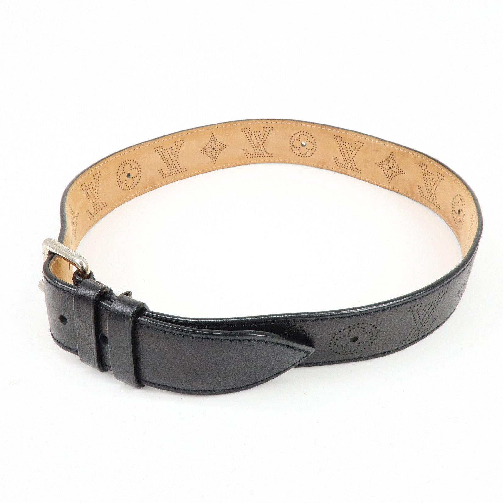 Louis Vuitton Leather Ceinture Perfo Belt 80/32 Black M6931