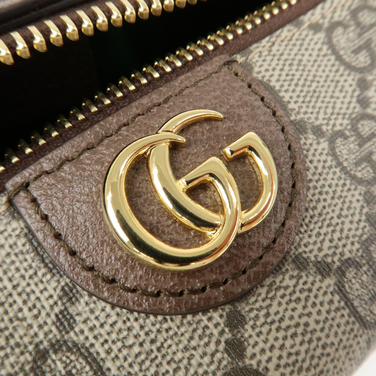 GUCCI GG Marmont GG Supreme Cosmetic Pouch Beige Brown 548393