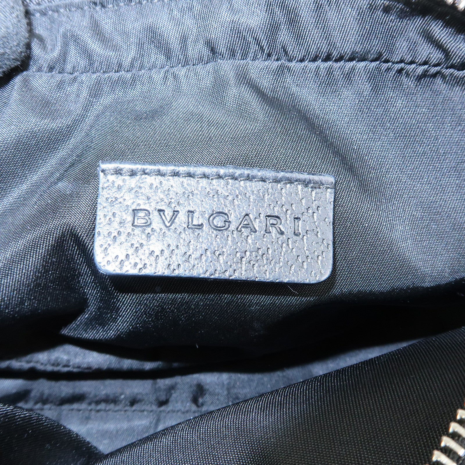 BVLGARI Logo Canvas Pouch Cosmetic Pouch Accessary Pouch Black
