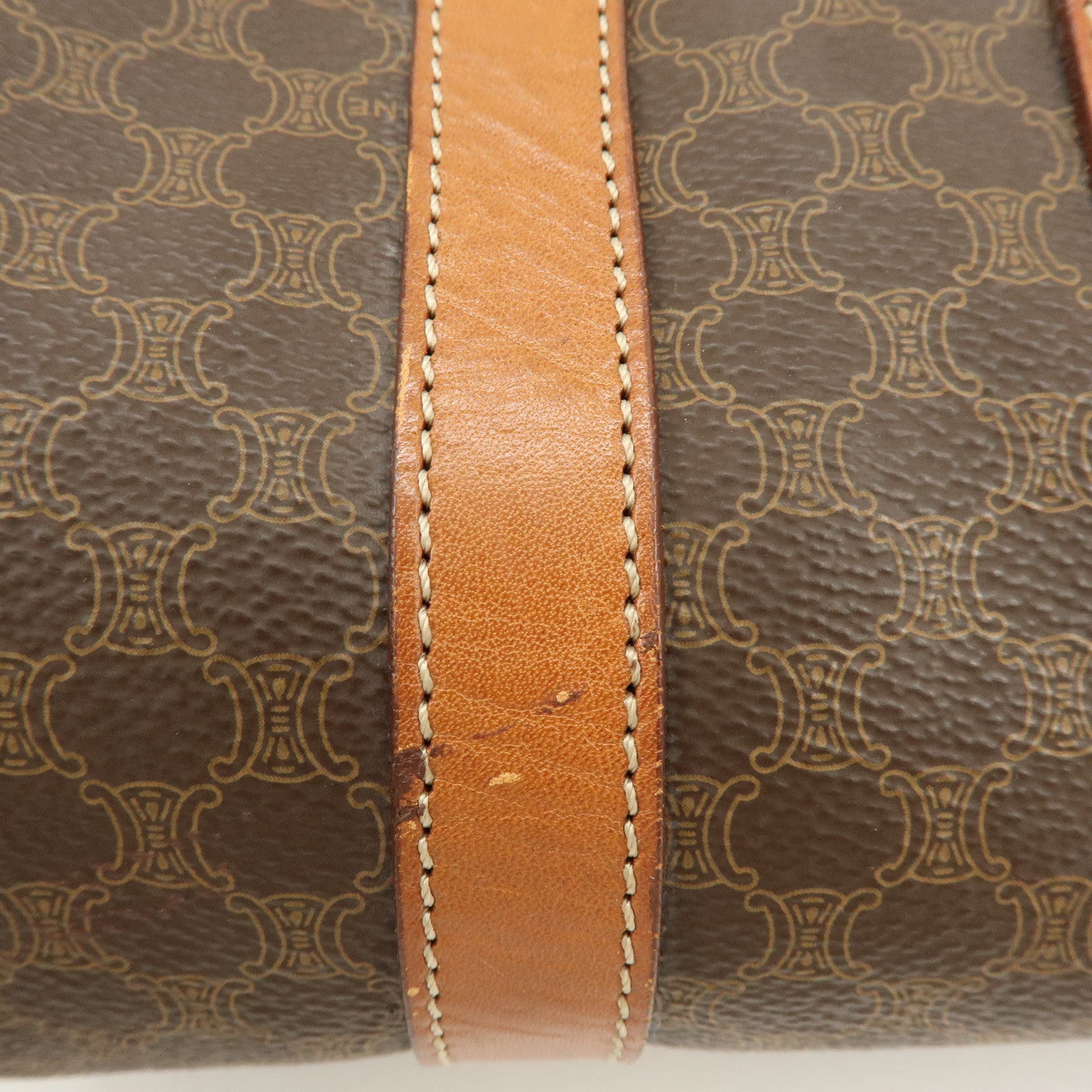 CELINE Macadam PVC Leather Shoulder Bag Hand Bag Brown