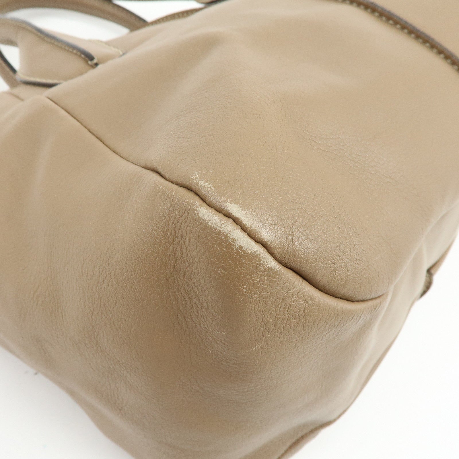 TOD'S Leather Stitch 2Way Bag Boston Bag Shoulder Bag Brown