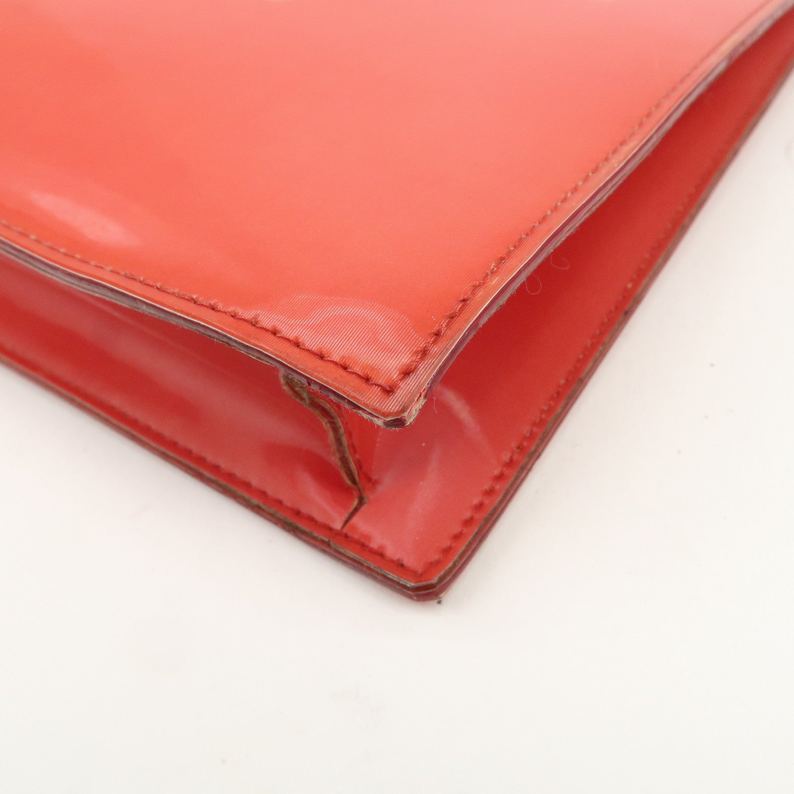 CHANEL COCO Mark Nylon Hologram Chain Shoulder Bag Hand Bag Red