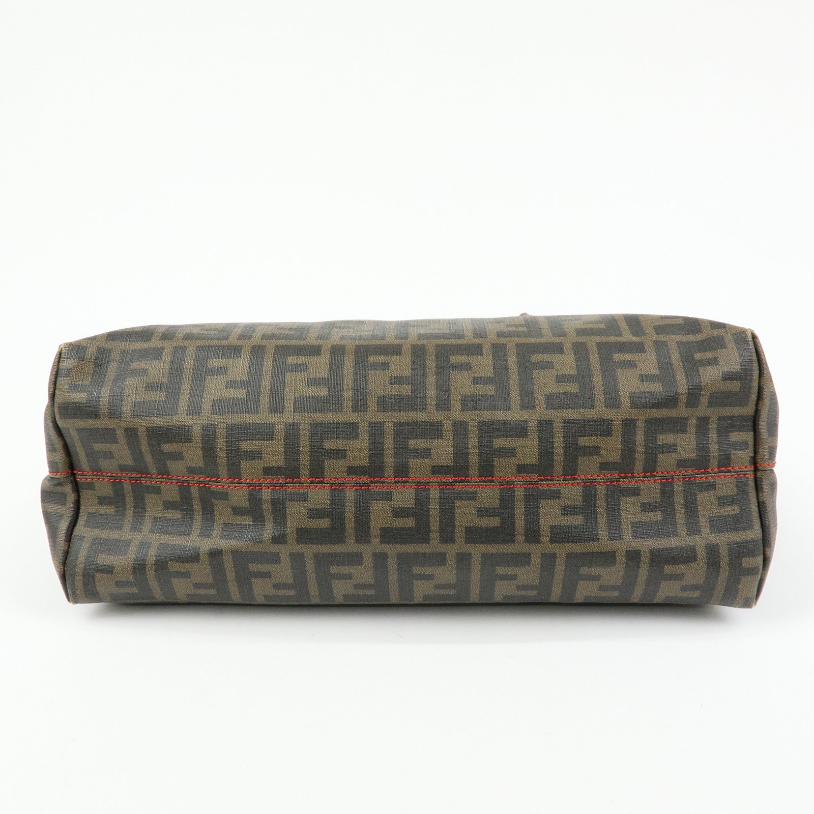 FENDI Zucca PVC Coated Canvas Tote Bag Hand Bag Brown 8BH185