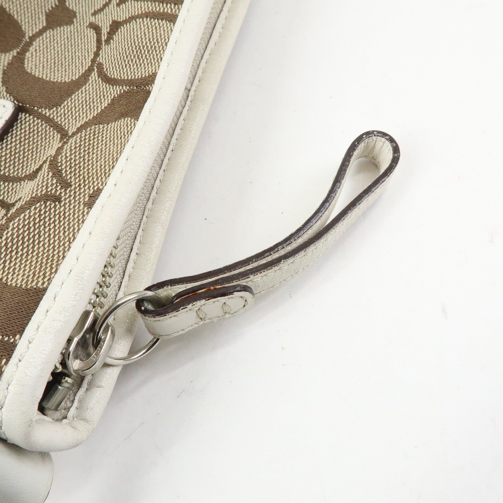 COACH Signature Set of 2 Canvas Leather Shoulder Bag Brown White