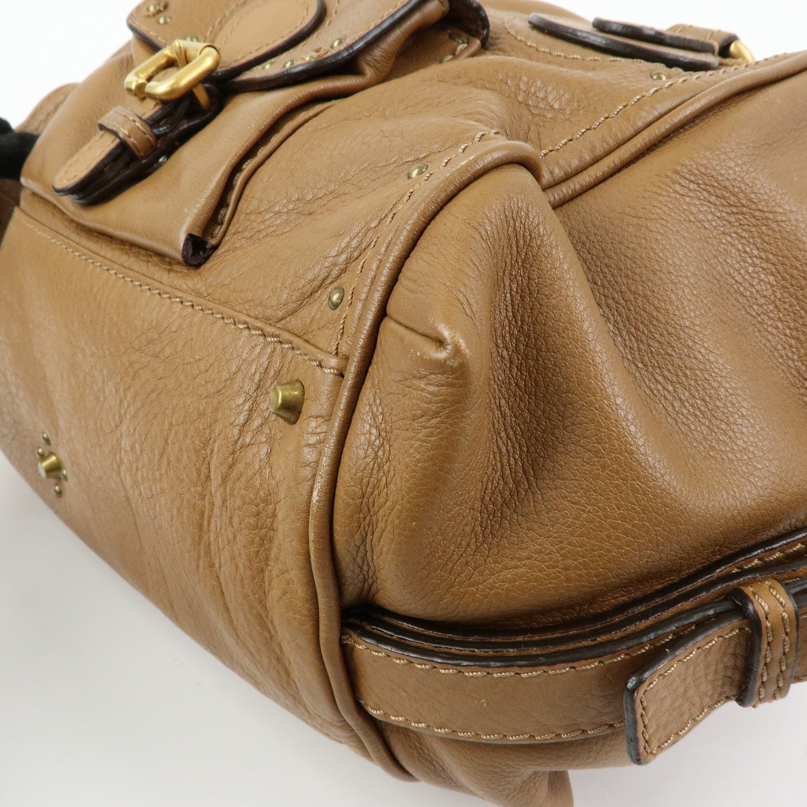 Chloe Paddington Leather Shoulder Bag Boston Bag Brown