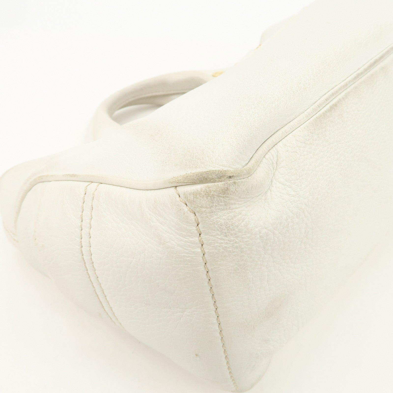 CELINE Leather Boogie Bag Hand Bag Tote Bag  Ivory