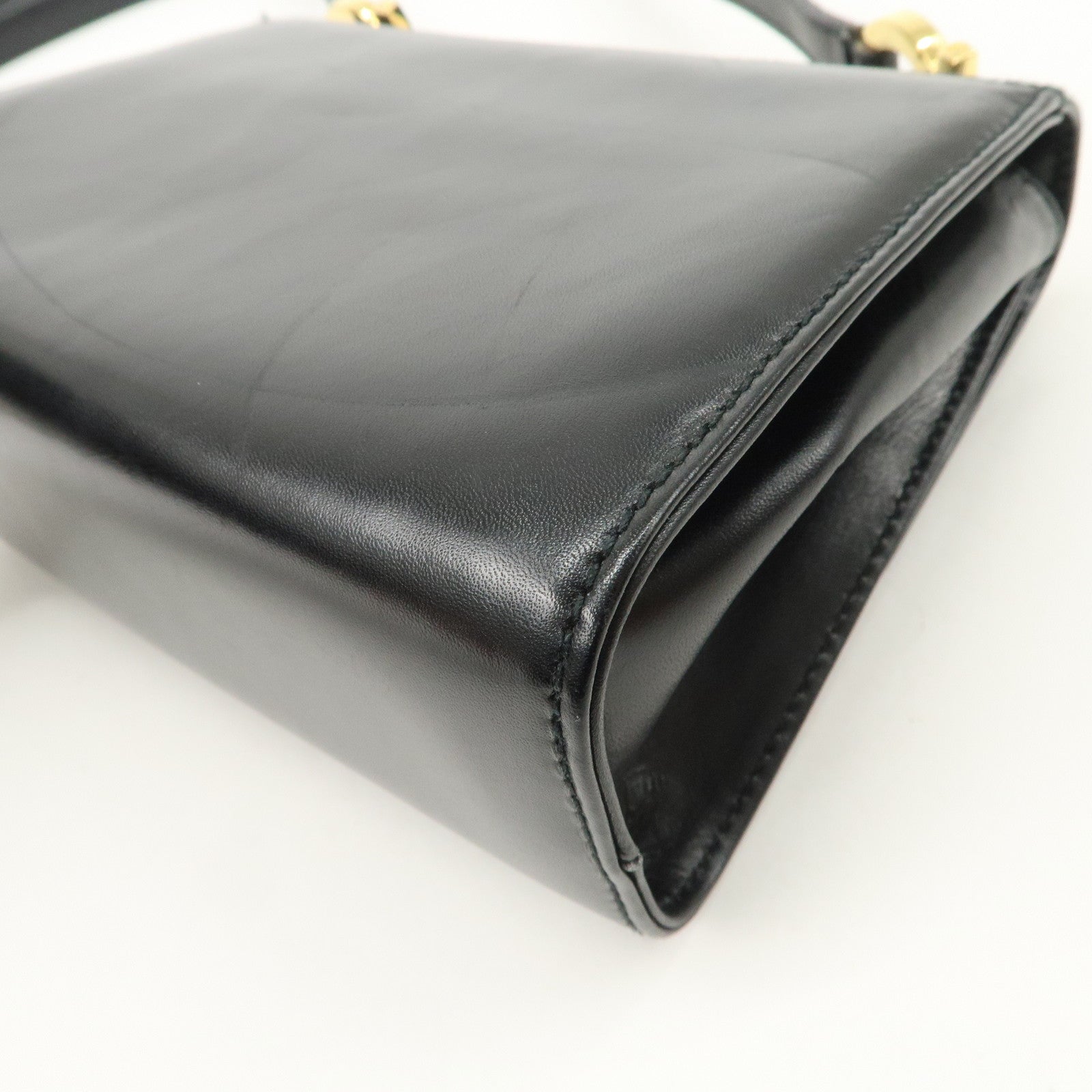 Ferragamo Gancini Leather Shoulder Bag Black