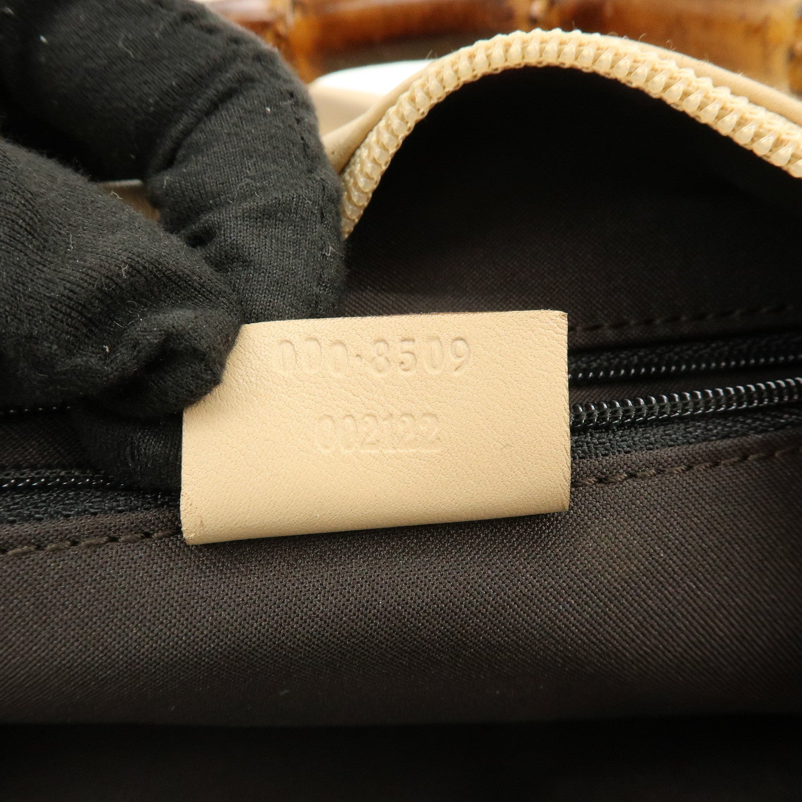 GUCCI Bamboo Leather Shoulder Bag Hand Bag Beige 000・3509・002122