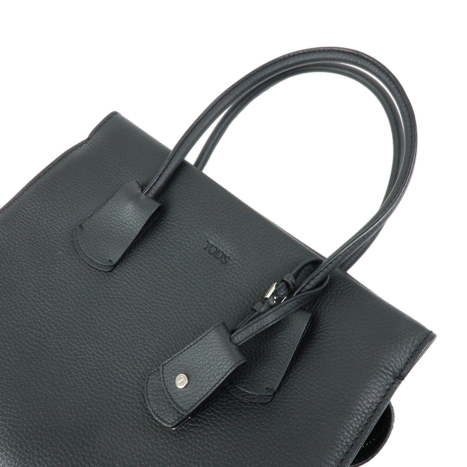 TOD’S Leather Tote Bag Hand Bag Black