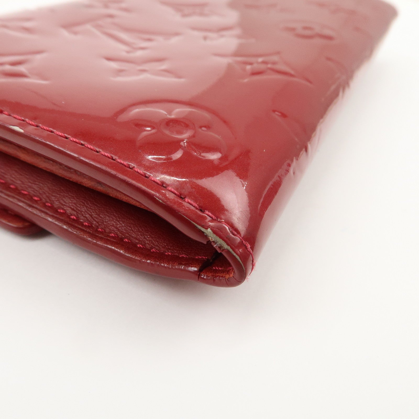 Louis Vuitton Monogram Vernis Set of 2 Long Wallet Red Pink Used