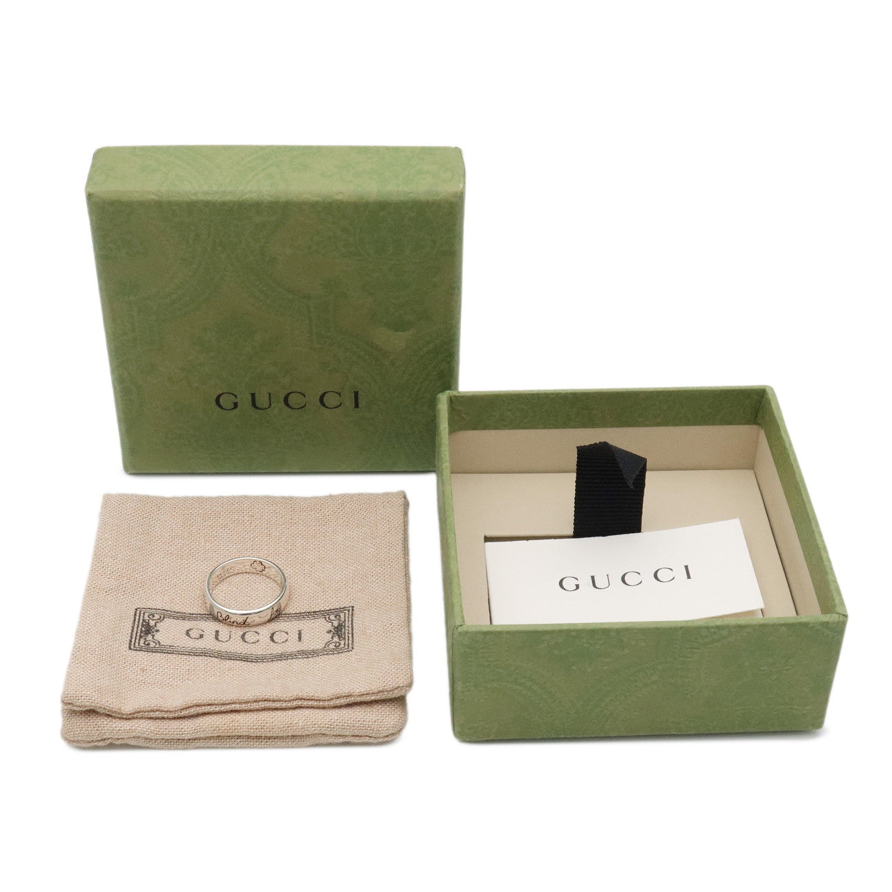 GUCCI Interlocking G BLIND FOR LOVE Ring SV925 Silver US6 455247