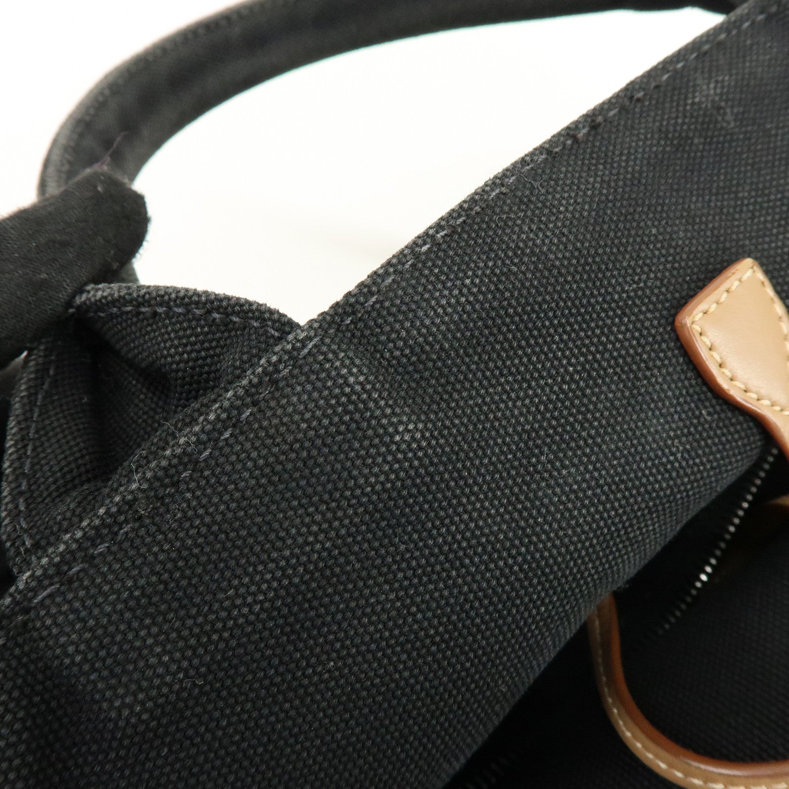 PRADA Triangle Logo Canapa Canvas 2Way Bag Tote Bag Black 1BG186