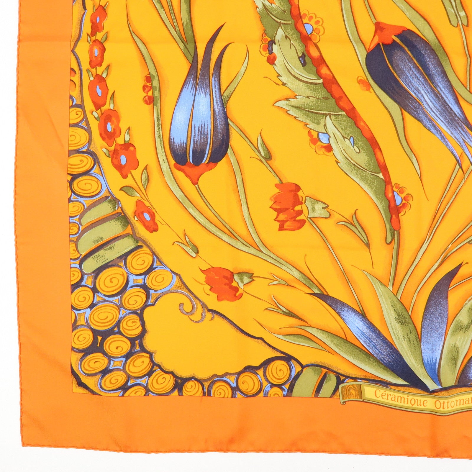 HERMES Carre 90 Silk 100% Scarf Ceramique ottomane Orange