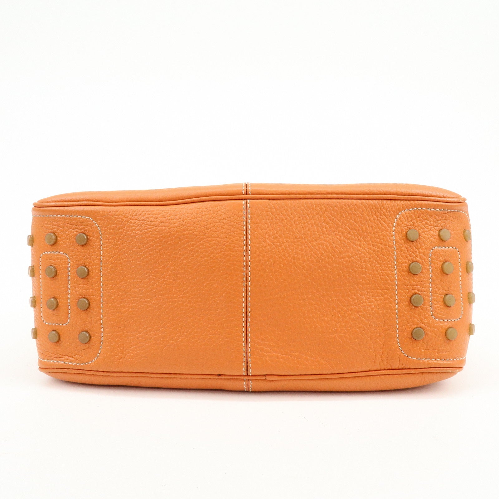 TOD'S Miky Leather Shoulder Bag Hand Bag Orange