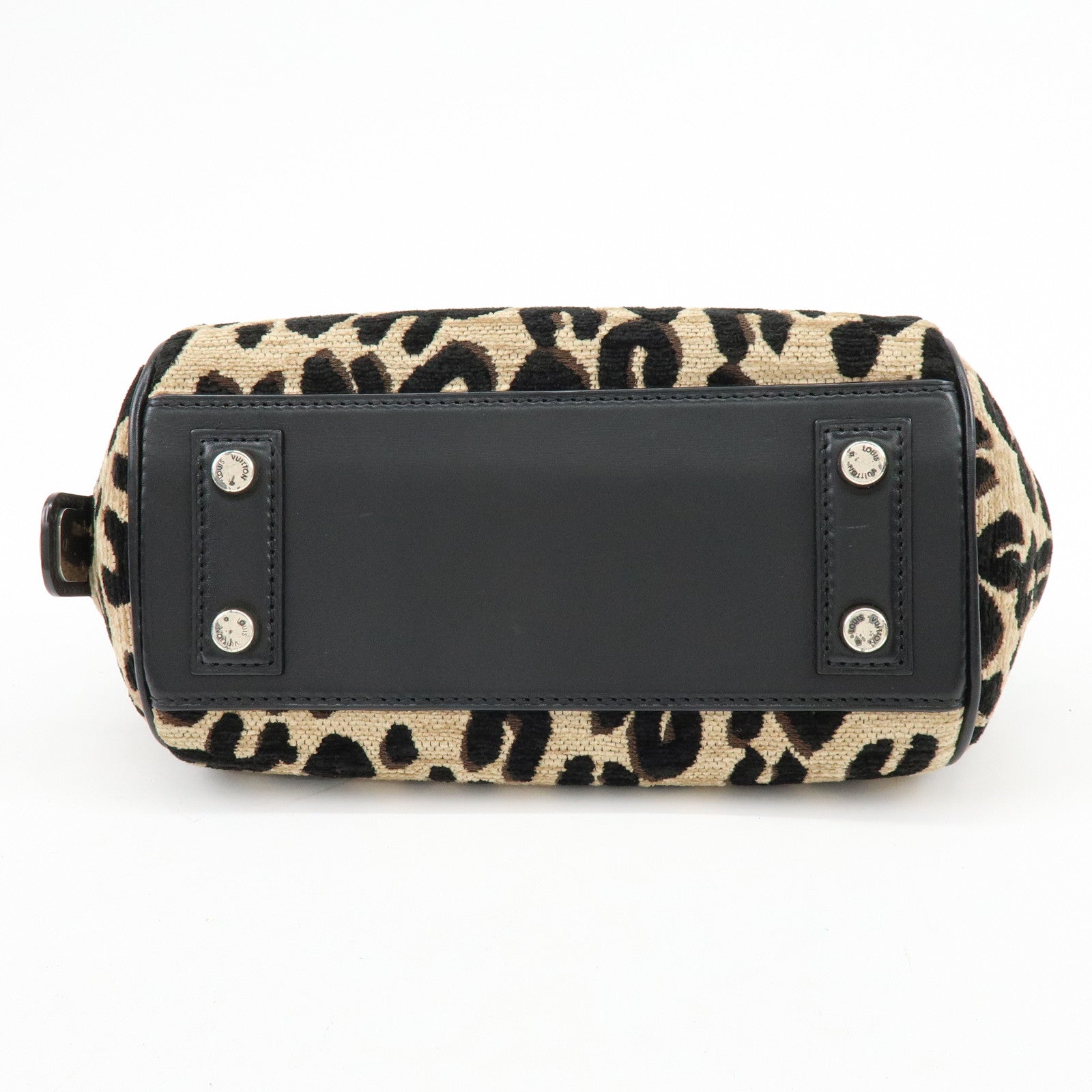 Louis Vuitton Jacquard Canvas Leather Leopard Baby Hand Bag M94257