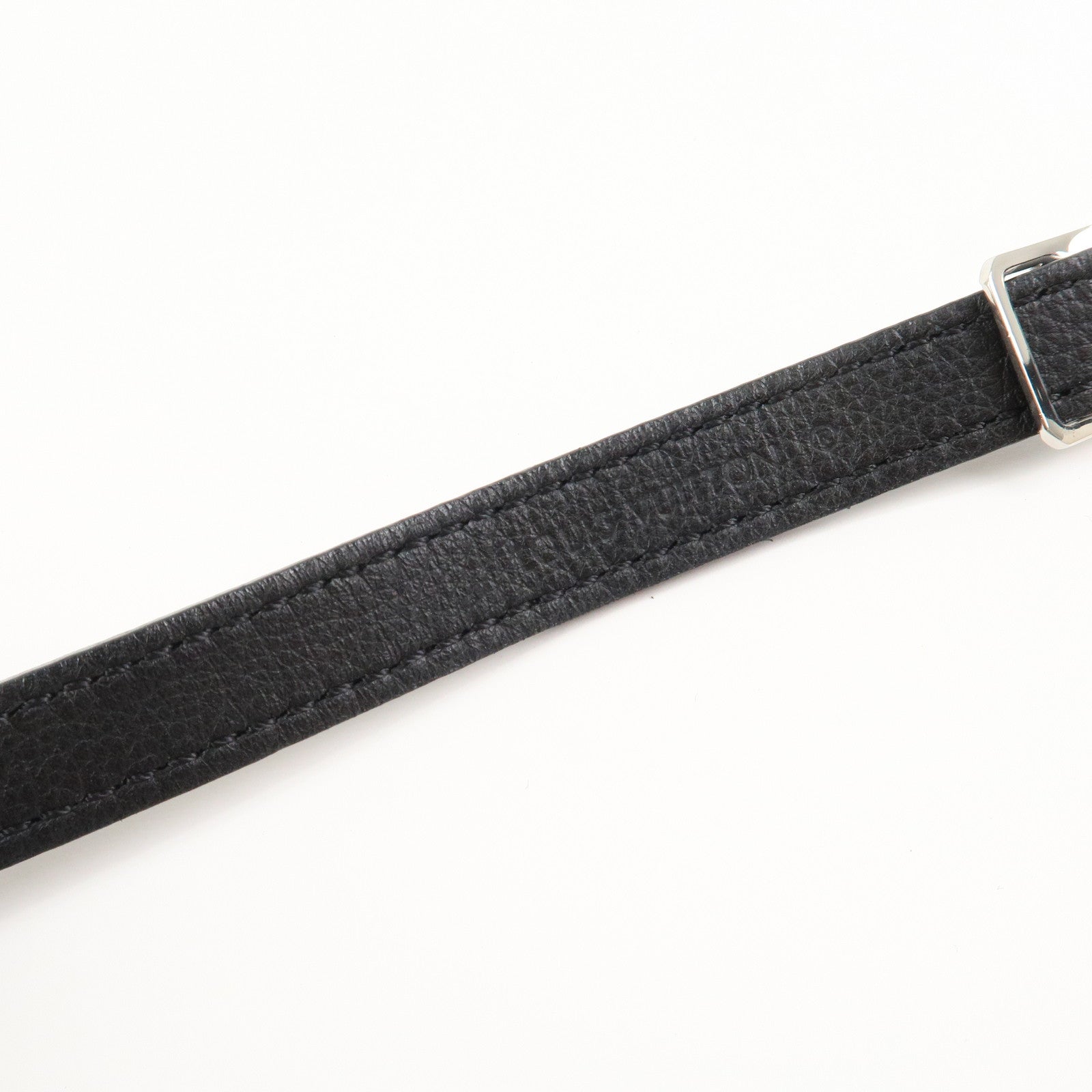 Louis Vuitton Leather Metal Double Tour Bracelet Black Silver